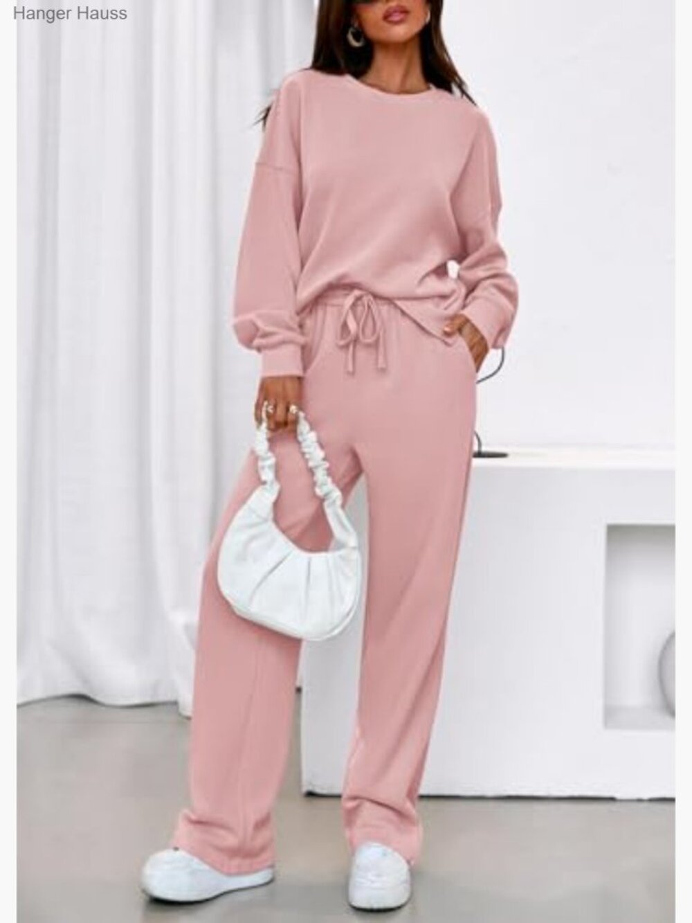 Matching Lounge Sweatsuit 2 Piece Set Oversized Sweatshirt Joggers - Picture 5 of 7